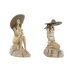 Decoratieve figuren Home ESPRIT Wit Beige Vrouw Mediterrane 12 x 8,5 x 20 cm (2 Stuks)