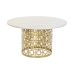 Hoofdtafel DKD Home Decor Wit Gouden Metaal Marmer 76 x 76 x 43 cm