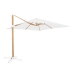 Parasol Tiber Blanc Aluminium bois de teck 300 x 300 x 250 cm