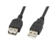 Cablu Prelungitor USB Lanberg Tată/Mamă 480 Mb/s Negru