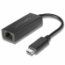 Adapter USB C naar Netwerk RJ45 Lenovo 4X90S91831 Zwart