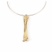 Halskæde til kvinder Shabama Been Kobber guld-belagt Stiv 13 cm