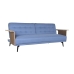 Sovesofa DKD Home Decor Sort Blå Metal Brun Polyester Eucalyptus (203 x 87 x 81 cm)