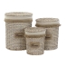 Set de Coșuri Home ESPRIT Maro Natural 47 x 47 x 56 cm (3 Piese)