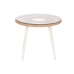 Bord med 2 lænestole Home ESPRIT Hvid Beige Grå Metal Krystal syntetisk spanskrør 55 x 55 x 47 cm