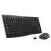 Клавиатура и беспроводная мышь Logitech MK270 Чёрный Серебристый Qwerty US