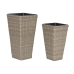 Plantenbakkenset Home ESPRIT Polypropyleen Rotan 31 x 31 x 61 cm