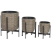 Virágcserepek készlete Home ESPRIT Fém polipropilén Rattan 39 x 39 x 49 cm