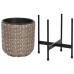 Virágcserepek készlete Home ESPRIT Fém polipropilén Rattan 39 x 39 x 49 cm