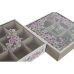 Box for Infusions Home ESPRIT Wit Roze Metaal Kristal Hout MDF 24 x 24 x 6,5 cm (2 Stuks)