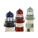 Figura Decorativa Home ESPRIT Vermelho Creme Azul celeste Azul Marinho 13 x 13 x 32 cm (3 Unidades) Farol