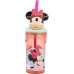 Bicchiere con Cannuccia Minnie Mouse CZ11337 Rosa 360 ml 3D