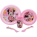 Conjunto de Louça Infantil Minnie Mouse CZ11312 Cor de Rosa 5 Peças