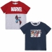 Børne Kortærmet T-shirt Marvel Grå 2 enheder