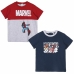 Tricou cu Mânecă Scurtă pentru Copii Marvel Gri 2 Unități