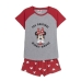 Pigiama Estivo Minnie Mouse Rosso Donna Grigio