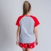 Pigiama Estivo Minnie Mouse Rosso Donna Grigio