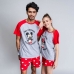 Pijama de Verão Minnie Mouse Vermelho Mulher Cinzento