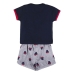 Pijama de Verão Minnie Mouse Azul escuro Cinzento