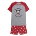 Sommerpyjamas for gutter Mickey Mouse Rød (Voksne) Menn Grå