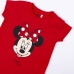 Camisola de Manga Curta Infantil Minnie Mouse Vermelho