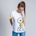 Camisola de Manga Curta Mulher Snoopy Branco