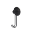 Hook for hanging up Berilo W3100-1P Black Steel ABS 6 x 13 x 4 cm (24 Units)