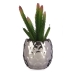 Decoratieve plant Zilverkleurig Cactus Keramisch Groen Plastic 10 x 20 x 10 cm