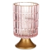 Lanternă LED Dungi Roz Auriu* Sticlă (10,7 x 18 x 10,7 cm)