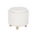 Panca Home ESPRIT Bianco Poliestere Legno d'albero della gomma Legno MDF 48 x 48 x 43 cm