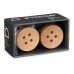 Colgadores Marrón Madera Botones Set 2 Piezas (6 Unidades)