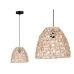 Plafondlamp Natuurlijk Rotan Conisch 25 x 21 x 25 cm (2 Stuks)