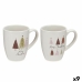 Taza Blanco Porcelana Árbol de Navidad 350 ml (9 Unidades)