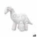 Knuffel om in te kleuren Wit Zwart Stof 28 x 22 x 9 cm Dinosaurus (8 Stuks)