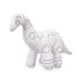 Peluche da Colorare Bianco Nero Stoffa 28 x 22 x 9 cm Dinosauro (8 Unità)