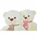 Orsetto di Peluche DKD Home Decor Rosso Bianco Bordeaux Per bambini 20 x 20 x 50 cm (2 Unità)