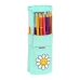 Astuccio per la Scuola con Accessori Smiley Summer fun Pieghevoli Turchese (27 Pezzi)