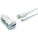 USB Punjač za Auto + Svjetlosni MFi Kabel KSIX Apple-compatible 2.4 A