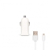 USB oplader til bil + MFI-certificeret lyskabel Contact Apple-compatible 2.1A