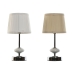 Bordlampe Home ESPRIT Hvid Beige Metal Porcelæn 20 W 220 V 17,5 x 17,5 x 35 cm (2 enheder)