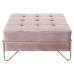 Banqueta DKD Home Decor   Espuma Cor de Rosa Dourado Metal Poliéster Veludo Madeira MDF (80 x 80 x 42 cm)