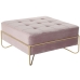 Banqueta DKD Home Decor   Espuma Cor de Rosa Dourado Metal Poliéster Veludo Madeira MDF (80 x 80 x 42 cm)