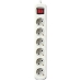 Regleta Enchufes 6 Tomas con Interruptor Silver Electronics Blanco