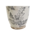 Vaso Home ESPRIT Branco Castanho Cinzento Grés Folha de planta 13 x 13 x 35 cm