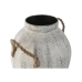 Vase Home ESPRIT Blanc Métal Corde 25,5 x 25,5 x 41 cm