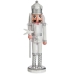 Figurine Décorative Casse-Noisette Blanc Argenté Plastique 9,5 x 28,5 x 7,5 cm (12 Unités)