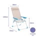 Marbueno Silla Plegable 5 Posiciones Aluminio con Cojin Beige/Azul Playa y Piscina 69X58X109 cm 10175