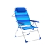 Marbueno Sedia Pieghevole 5 Posizioni Alluminio con Cuscino Righe Blu Spiaggia e Piscina 67X66X99 cm 10246