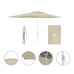 Marbueno Parasol Staal 6 Ribben D200x300 cm Polyester Beige Tuin, Zwembad en Terras 10192