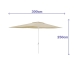 Marbueno Parasol Staal 6 Ribben D200x300 cm Polyester Beige Tuin, Zwembad en Terras 10192